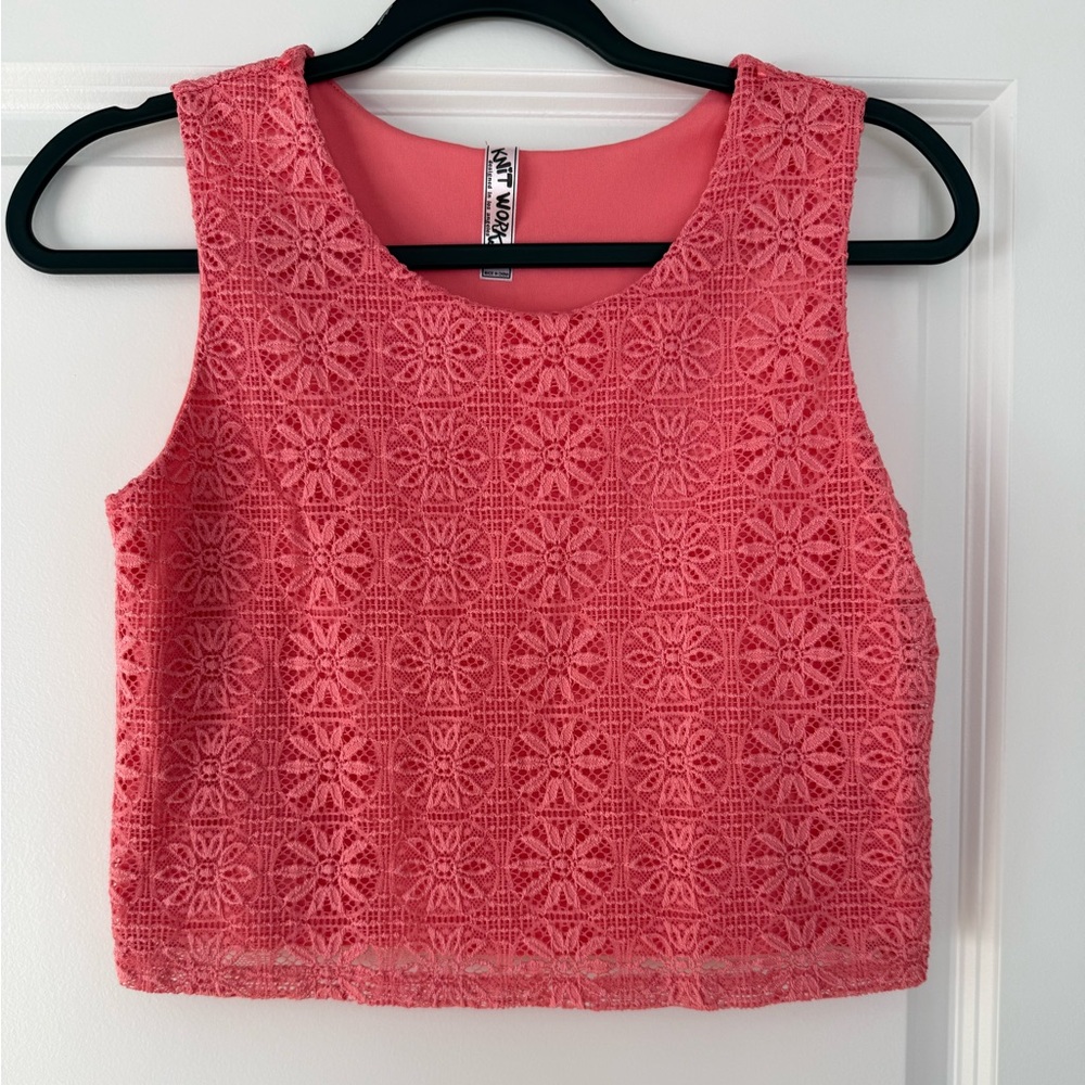 Knitworks Coral Lace Crop Top